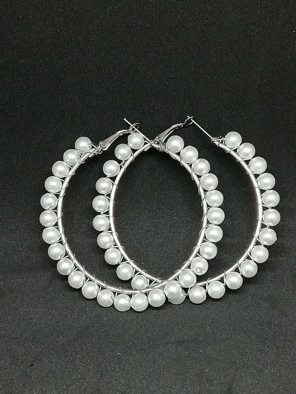 pearl earing Pearl Metal Chandbali Earring