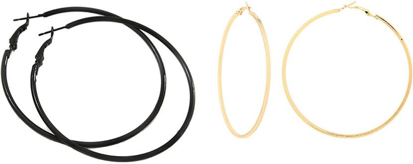 Pack Of 2 Alloy Hoop Earring