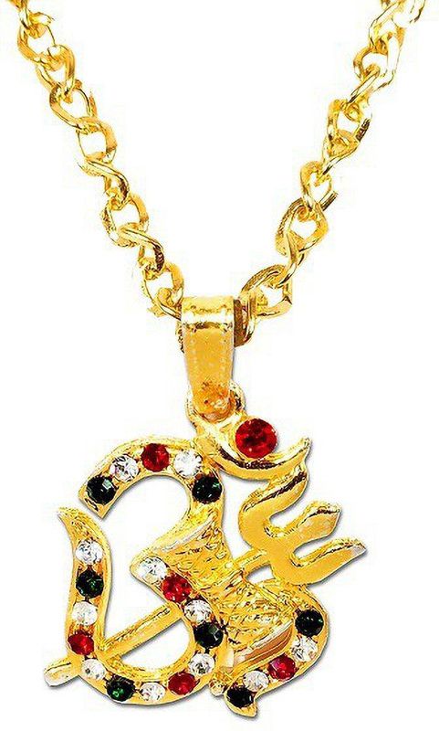 Golden Nug Lord Shiva Mahadev Mahakaal Om Trishul Damru Locket Pendant Necklace Gold-plated Stainless Steel Pendant
