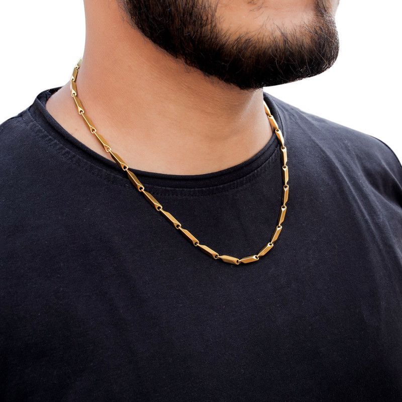 Golden Men Chain Men Artificial Jewellery Chain for Boys 22 Inches Gold-plated Plated Stainless Steel Chain