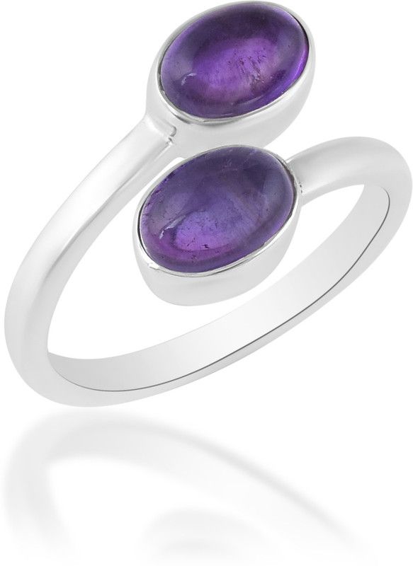 Purple Amethyst Oval Shape Gemstone 925 Sterling Silver Handmade Ring Silver Amethyst Silver Plated Ring