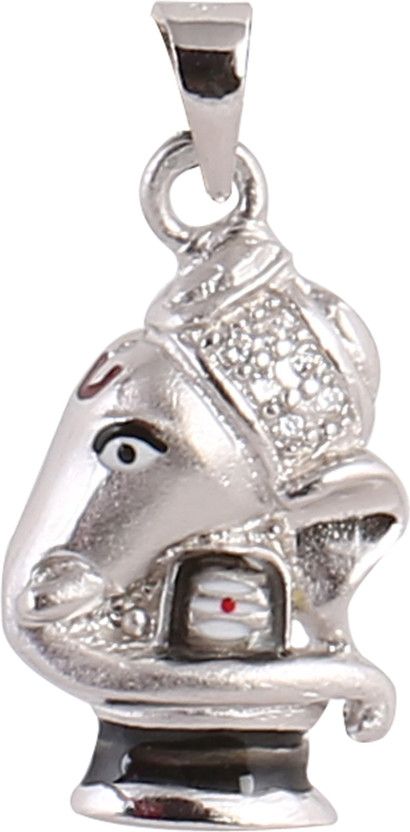 Ganesha With Shiva Linga Silver Silver Pendant