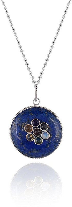 Lapis 7 Chakra Pendant Locket Agate Crystal Pendant Set