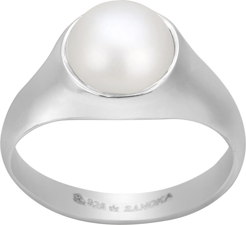6 Ratti Silver Pearl Silver Plated Ring