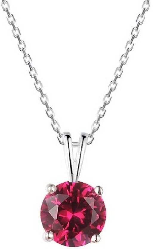 Silver Ruby Stone Pendant