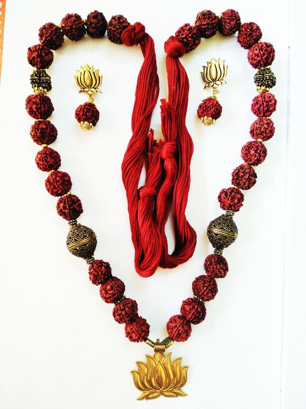 Fabric, Dori Maroon, Gold Jewel Set  (Pack of 1)