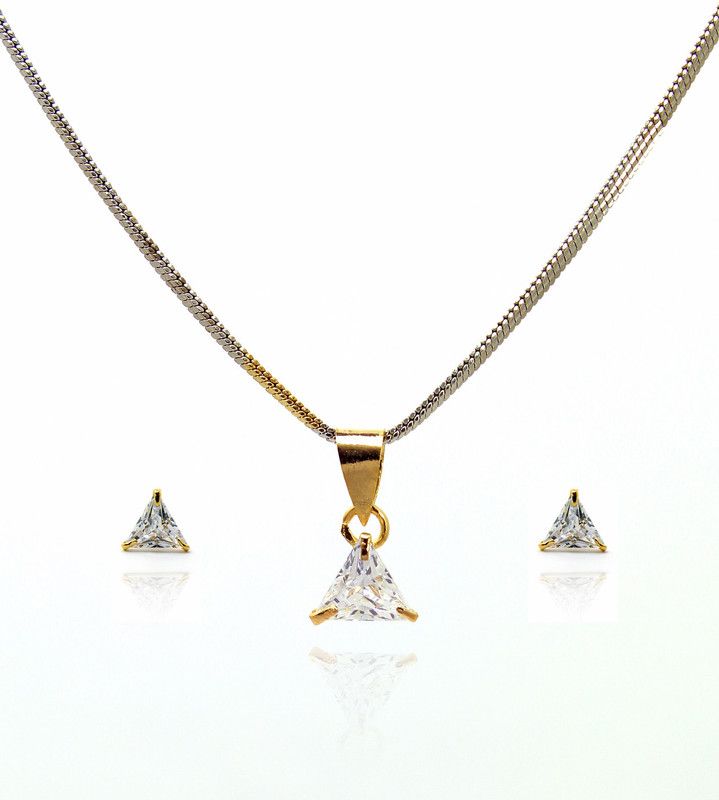 Metal, Copper Gold-plated, Rhodium White Jewel Set  (Pack of 1)