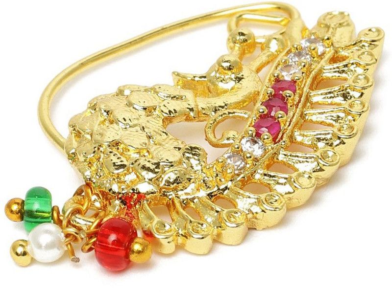 ZAVERI PEARLS Cubic Zirconia Brass Nathiya