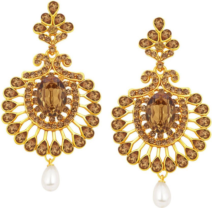 Marvellous LCT Stone Gold Plated AD Alloy Drops & Danglers