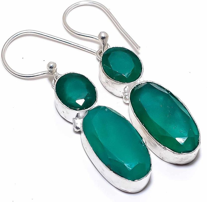 Green Topaz Earring Topaz Sterling Silver Drops & Danglers