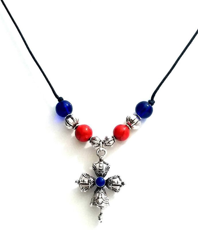 Tibetan Buddhist Auspicious Vajra DORJE Cross Bell Pendant Charm Crystal Metal, Crystal Pendant Set