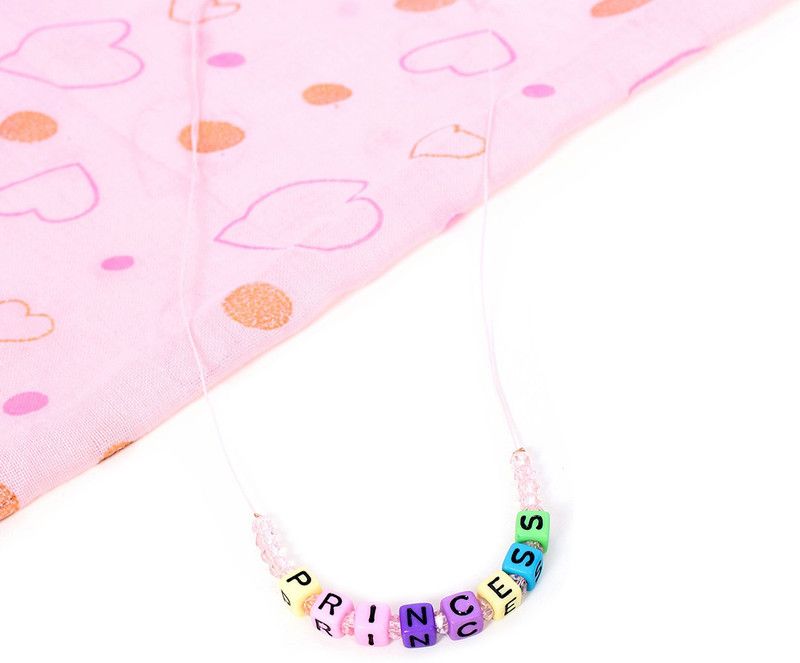 Multicolor princess lettered beads charm western necklace for kids, children and girls Plastic Necklace