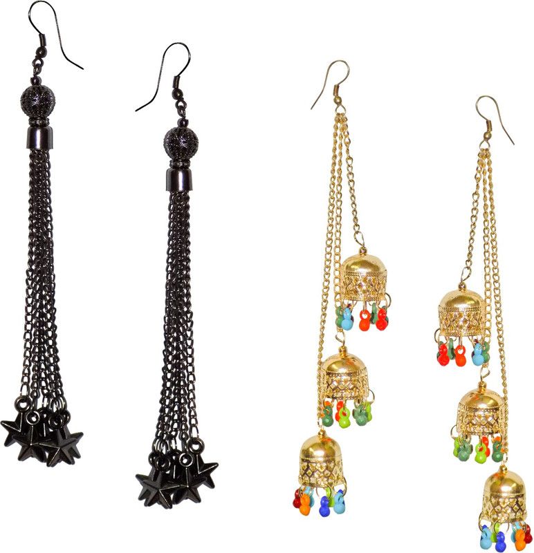 Forty Hands Women & Girls Stylish Earrings Pack of 2 (ERPO2_371 Alloy Drops & Danglers