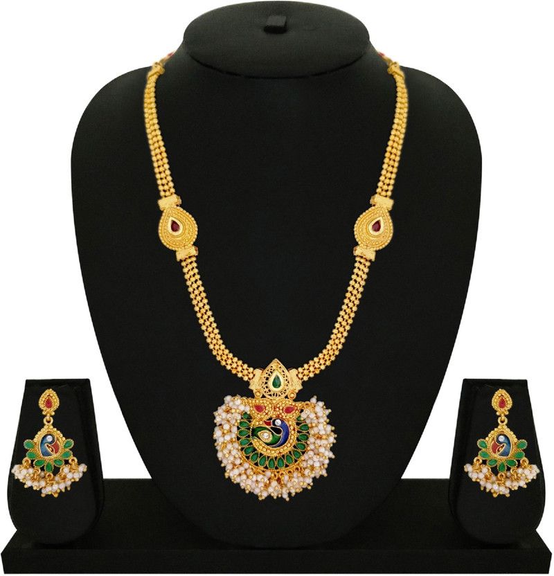 Brass, Zinc Gold-plated Gold Jewel Set  (Pack of 1)