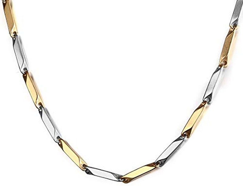 Stainless Steel Rice Design Gold & Silver Color Chain for Boys/Men/Girls/Women (1 Pcs) Stainless Steel Chain