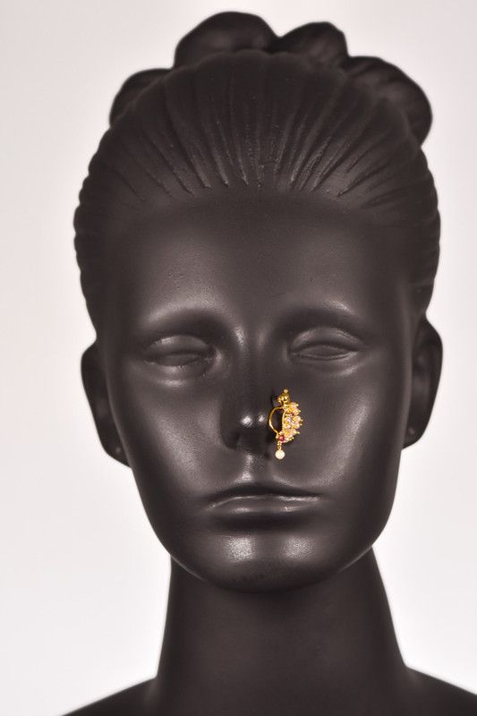 Meru Jewels Pearl Gold-plated Plated Bronze Nose Ring