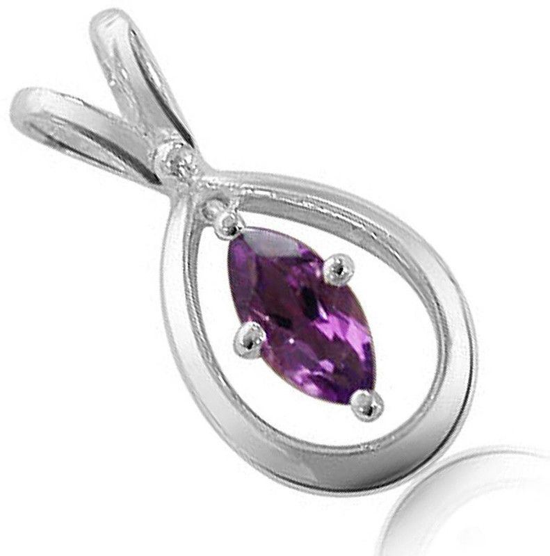 Exceptional - Marquise Shaped Amethyst & Sterling Silver Pendant for Girls (SDS58) Sterling Silver Amethyst Sterling Silver Pendant