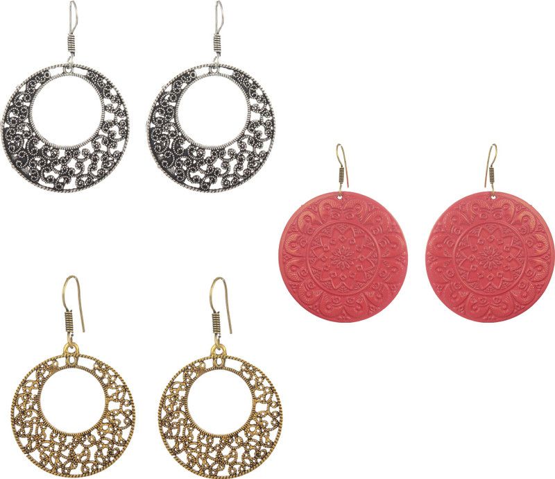 Designer Multicolor German Silver Earring Set For Women & Girls German Silver Earring Set