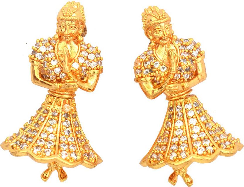 Push open jhumkis - one pair. Copper Jhumki Earring