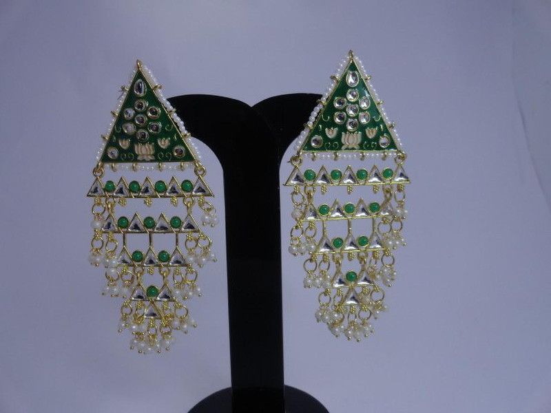 Kundan Fashion bollywood Meenakari earring Diamond Alloy Drops & Danglers