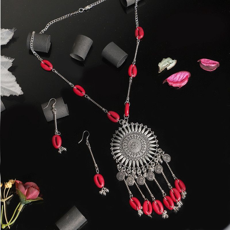 Alloy Silver Multicolor Jewel Set  (Pack of 1)