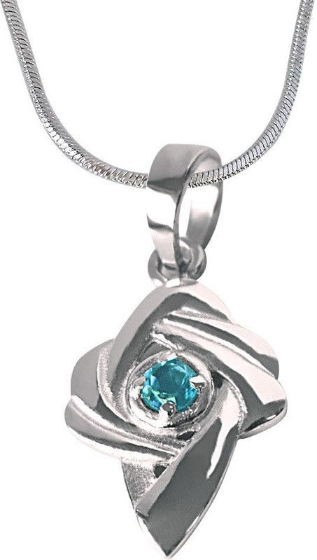 Shinning Beauty - Blue Topaz 925 Sterling Silver Pendant with 18 IN Chain (SDP346) Silver Topaz Sterling Silver Pendant
