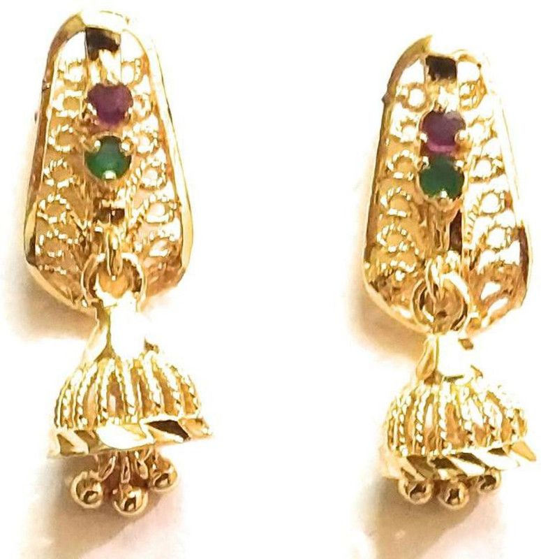 One Gram Gold Jimikki stones Earrings Copper Jhumki Earring