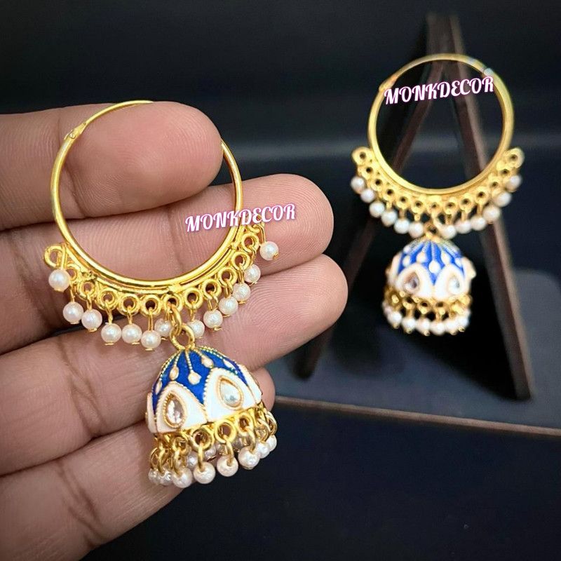 (PN Bali-Blue) Stylish Design Bali Jhumki Earring For Girls & women Alloy Jhumki Earring