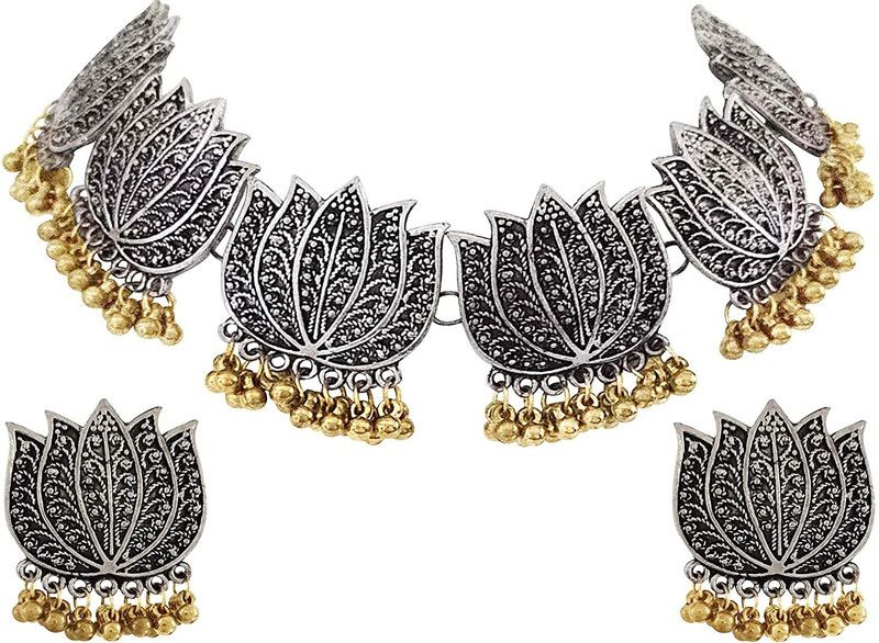 Metal Silver Silver, Gold Jewel Set  (Pack of 1)