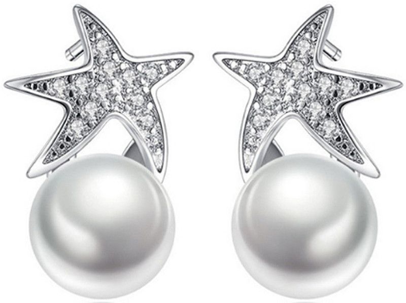 SSER1451) Pearl, Crystal Alloy Stud Earring