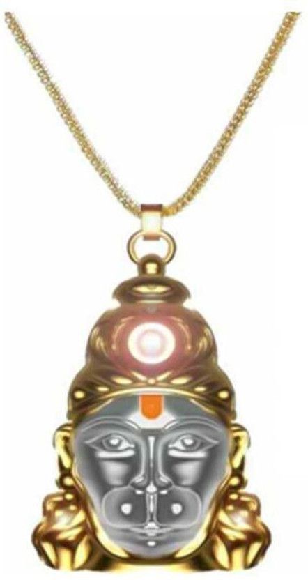 Hanuman Yantra with locket Gold-plated Metal Pendant Set