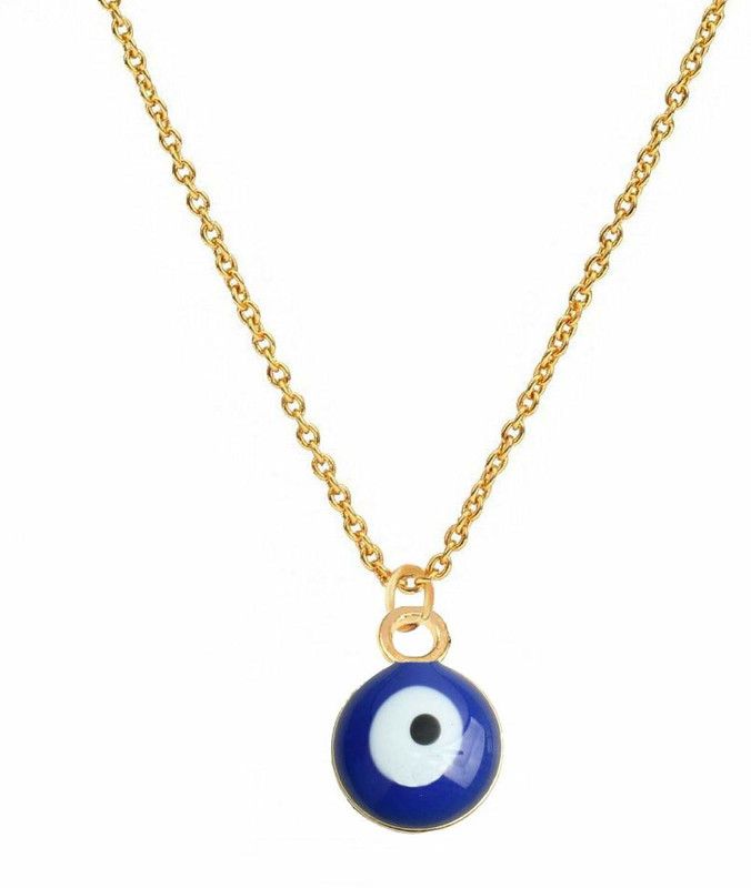 Evil Eye Pendant with Gold Plated chain for Women and Girls Gold-plated Plated Alloy Chain