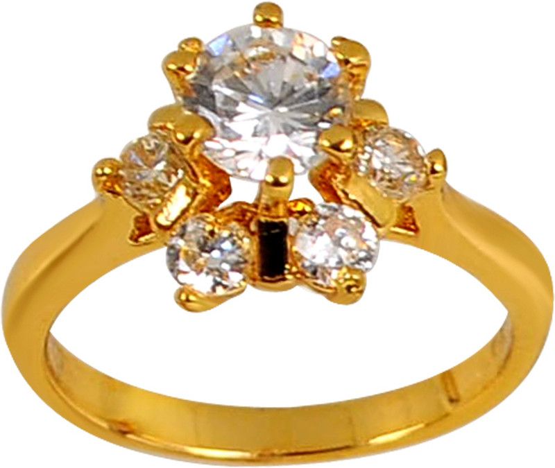 Beautiful Pre-Engagement Brass Cubic Zirconia Stack Ring