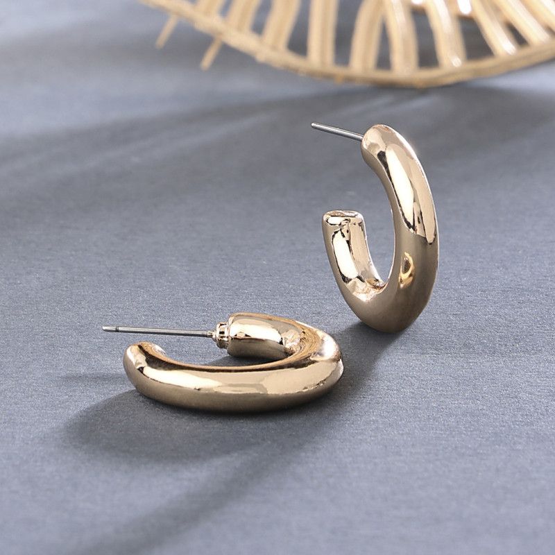 Accessorize London Women's gold Willow Small Thick Hoop Earring Alloy Hoop Earring