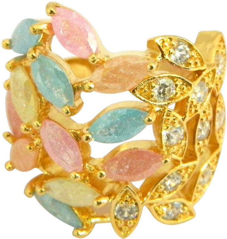 Pastel Marquise Cocktail Brass Ring