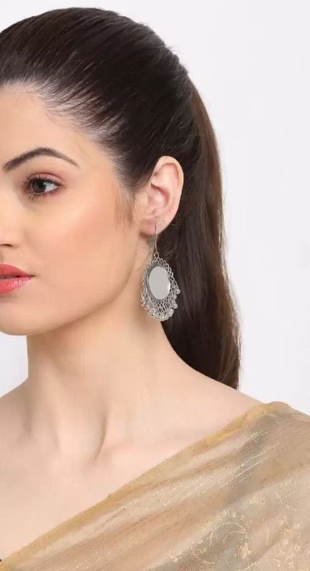 Beautiful Simple & Awesome Earring for Girls/Women Agate Silver Tassel Earrings Silver Drops & Danglers, Earring Set