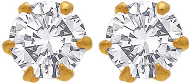 Prong Set Cubic Zirconia Brass Stud Earring Cubic Zirconia Brass Stud Earring