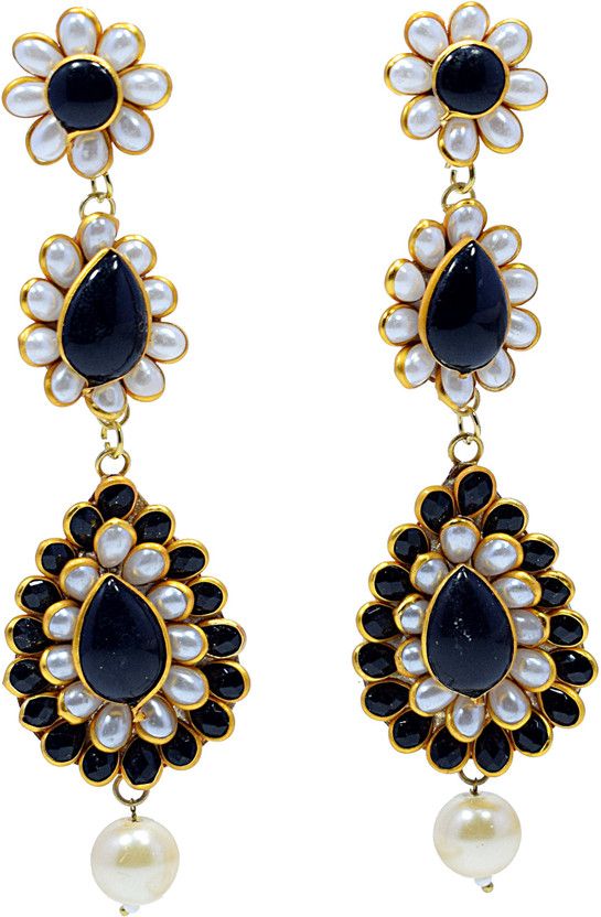 Valentine Gift : Handcrafted Kundan Pachi Light Weight Jhumka Jhumki Earrings With Pearl For Girls & Womens Brass Drops & Danglers