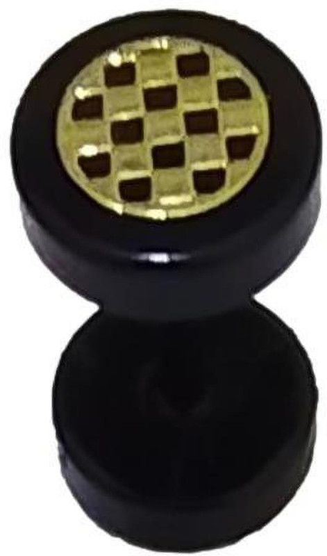 Stainless Steel Black Golden Check box design Studs Earrings for Men Stainless Steel Stud Earring
