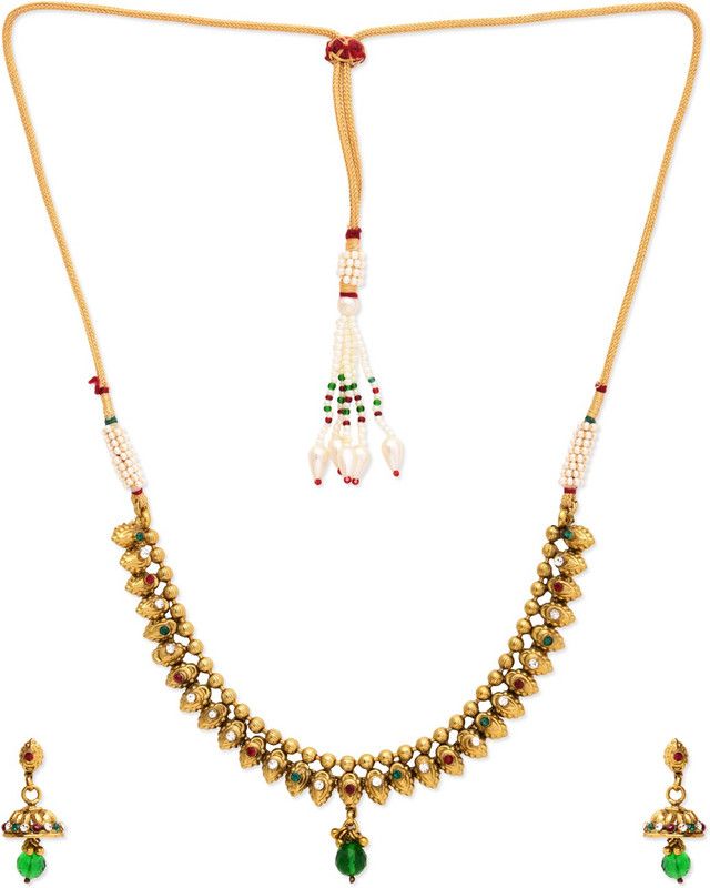 Alloy Copper Green Jewel Set  (Pack of 1)