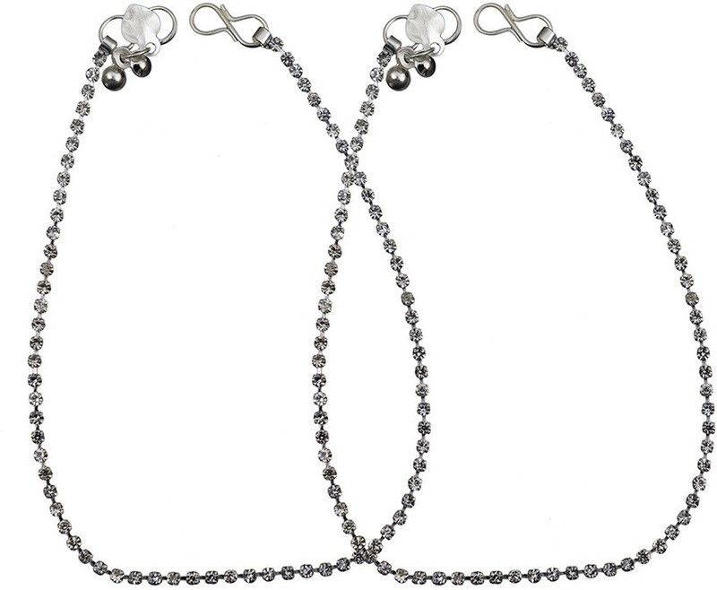 Taj Pearl Stylish Alloy Anklet  (Pack of 2)