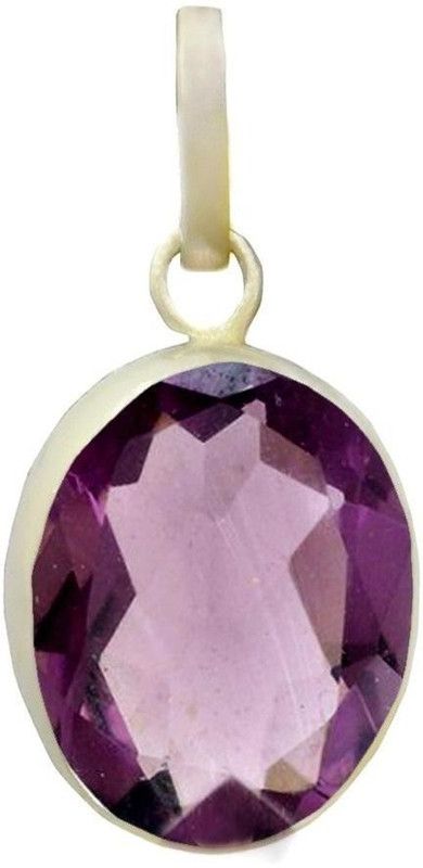 Natural Amethyst Pendant in Silver 10 Ratti / 9 Carat Lab Certified Amethyst Stone, Silver Locket
