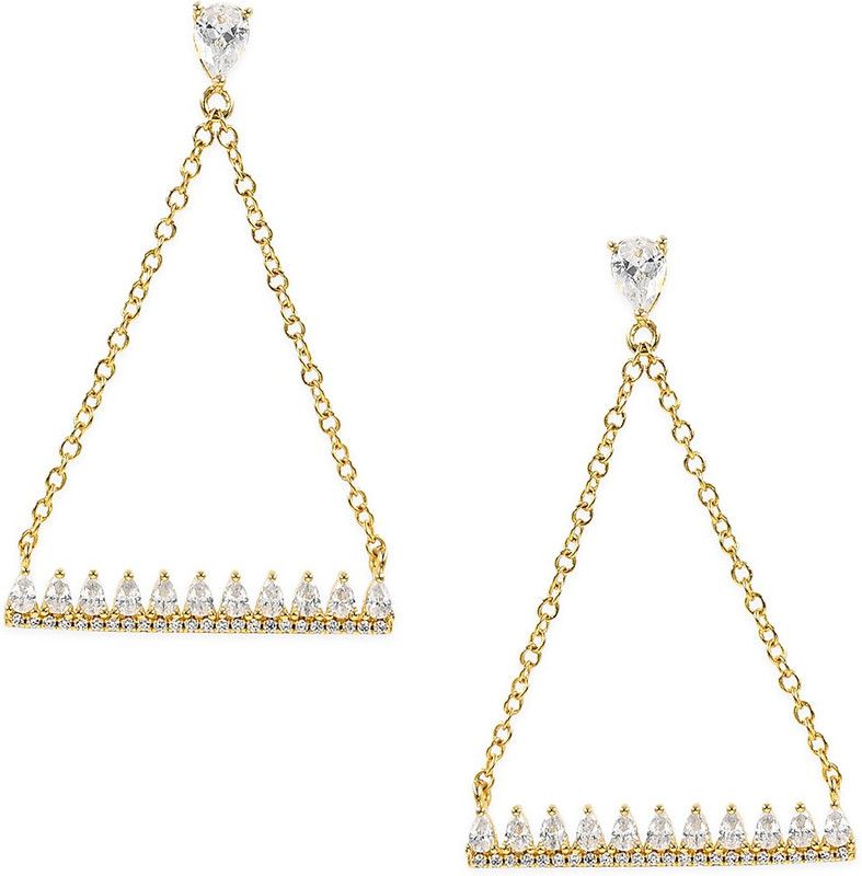 CZ Stylish Silver Plated Earrings Brass Drops & Danglers