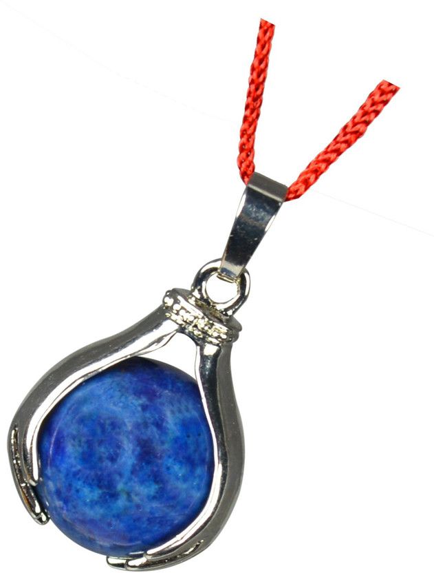 Lapis Lazuli Pendant Hand Ball Shape Pendant for Reiki Healing and Crystal Healing Stone Pendant Lapis Lazuli Sterling Silver Pendant