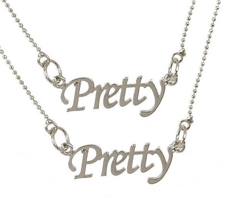 (Set Of 2 Pcs) JAR0155 Fancy & Stylish Trending Valentine's Day Special Metal Stainless Steel Pretty Name Letter Locket Pendant Necklace With Chain For Women's And Girl's Gift Jewellery Set Silver Stainless Steel Pendant Set
