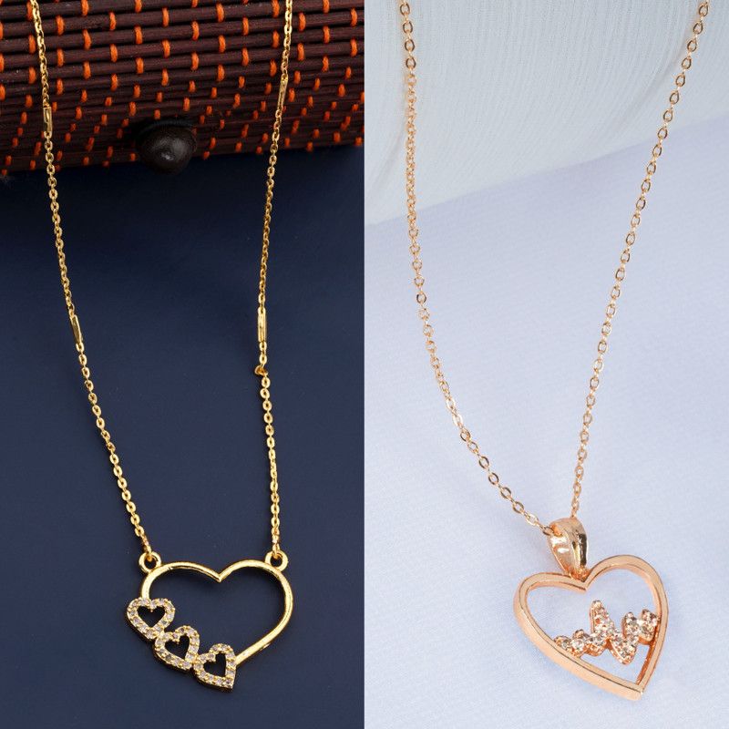 Excellent Micro Gold-plated Finish Antique Combo Necklace Chain For Women,Girls Gold-plated Plated Alloy Chain