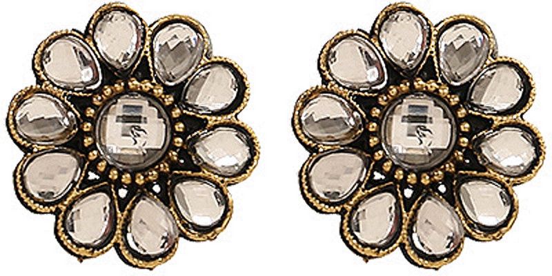 Round Silver and Golden Pearl Studs Copper Stud Earring