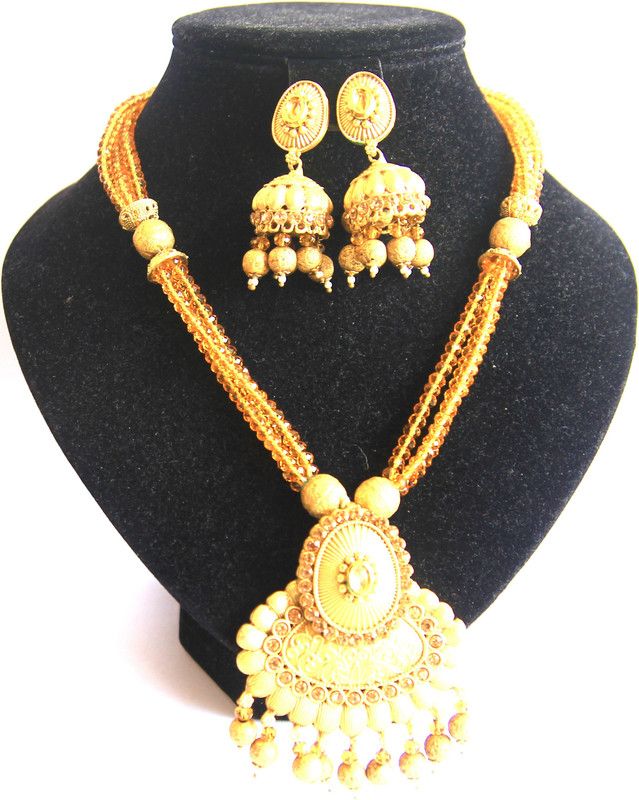 Crystal Gold Jewel Set  (Pack of 1)