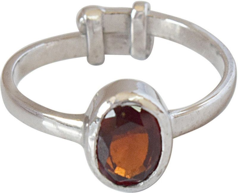 Red Circles Sterling Silver Garnet Ring