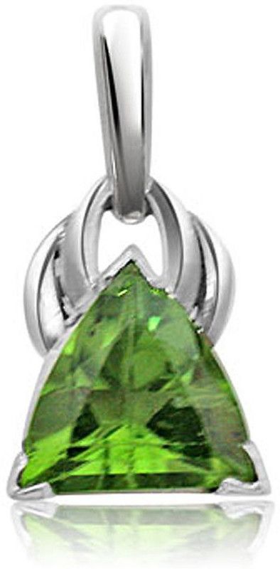 Trillion Shape Green Peridot & Sterling Silver Pendant for Girls (SDS94) Sterling Silver Peridot Sterling Silver Pendant